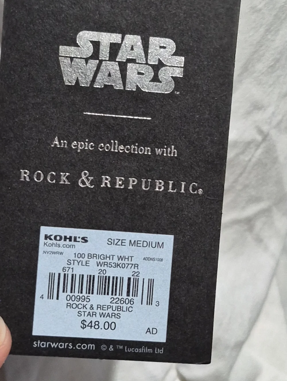 Rock & Republic White Star Wars Studded V-Neck Tee - Picture 3 of 5